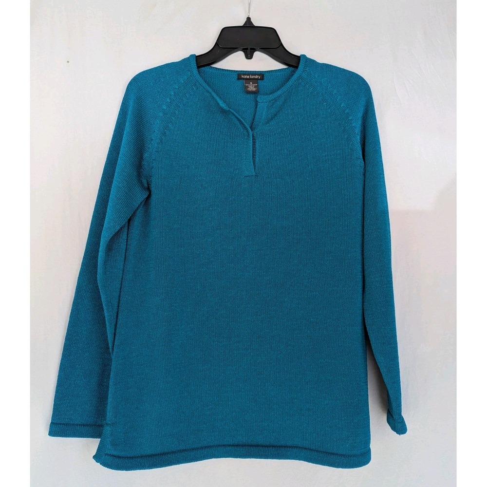 Kate Landry Knit Sweater Women's S  Long Sleeve Pullover Stretch Teal